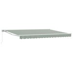vidaXL Auvent rétractable manuel Vert et blanc 4 × 3 m