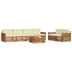 vidaXL Ensemble de canapés d'extérieur 7 pc Naturel et Crème