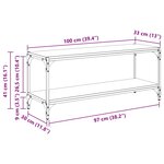 vidaXL Meuble TV Chêne artisanal 100x33x41cm Bois d'ingénierie et fer