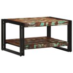 vidaXL Table basse multicolore 70x50x38 cm bois de récupération massif