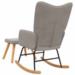 vidaXL Chaise à bascule avec tabouret Taupe Tissu