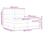 vidaXL Lit à ressorts avec matelas avec LED Taupe 200 x 200 cm tissu