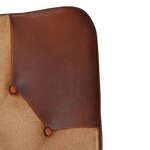 vidaXL Chaise à bascule et repose-pieds Marron Cuir véritable et toile