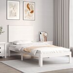 vidaXL Cadre de lit avec tête de lit blanc 90x200 cm bois massif