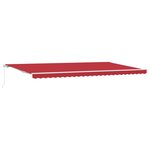 vidaXL Auvent Rétractable Rouge 600 × 350 cm Polyester et métal