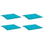 vidaXL Coussins de chaise de jardin lot de 4 turquoise 50x50x4cm tissu