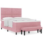 vidaXL Lit à ressorts avec matelas Rose 160 x 200 cm Velours