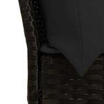 vidaXL Canapé de jardin avec coussins Noir Résine tressée