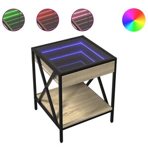 vidaXL Table basse avec LED Infinity chêne sonoma 40x40x49 cm
