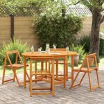 vidaXL Ensemble de repas de jardin pliant 5 pièces - Bois d'acacia solide