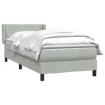 vidaXL Sommier à lattes de lit et matelas gris clair 100x210cm velours