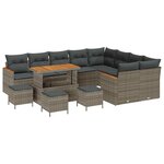 vidaXL Ensemble de canapé de jardin 13 Pièces Gris polyrotin