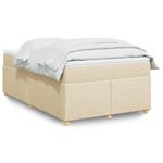 vidaXL Sommier à lattes de lit avec matelas Crème 120x200 cm Tissu