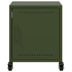 vidaXL Table de chevet vert olive 36x39x43 5 cm acier