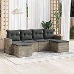 vidaXL Salon de jardin 6 Pièces avec coussins gris clair résine tressée