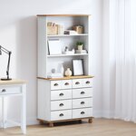 Buffet vidaXL “ASKIM” Blanc 91x40x183 cm Bois massif Pin