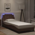 vidaXL Cadre de lit avec LED sans matelas marron 80x200 cm