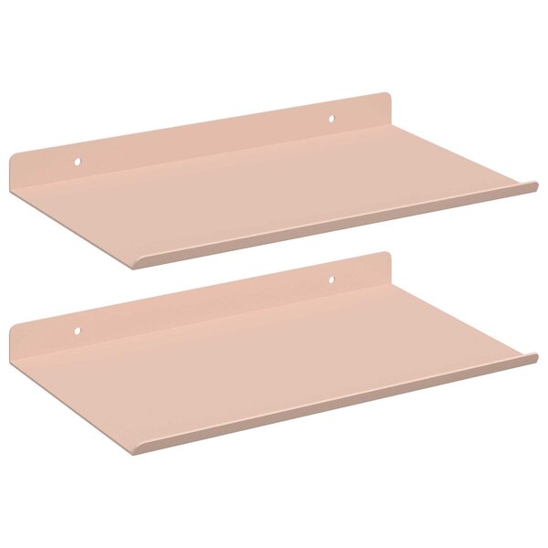 vidaXL Étagère flottante 2 Pièces Rose 30 x 18 x 2 5 cm Acier