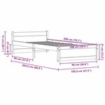 vidaXL Cadre de lit Marron cire 100 x 200 cm Bois massif en pin