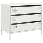 vidaXL Buffet blanc 68x39x58 5 cm acier laminé à froid
