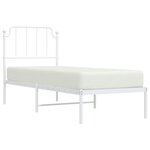 vidaXL Cadre de lit métal sans matelas avec tête de lit blanc 75x190cm