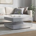 vidaXL Table basse rotative à 360 degrés sonoma gris 70x70x34 5 cm