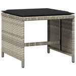 vidaXL Ensemble à manger de jardin et coussins 17 Pièces gris clair rotin