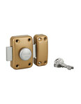 THIRARD - Verrou à bouton CAPITAL pour porte d'entrée  40mm  époxy or  3 clés - Thirard