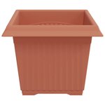 vidaXL Pot de Fleurs Carré 24 Pièces Rouge brique 23 x 23 x 17 5 cm
