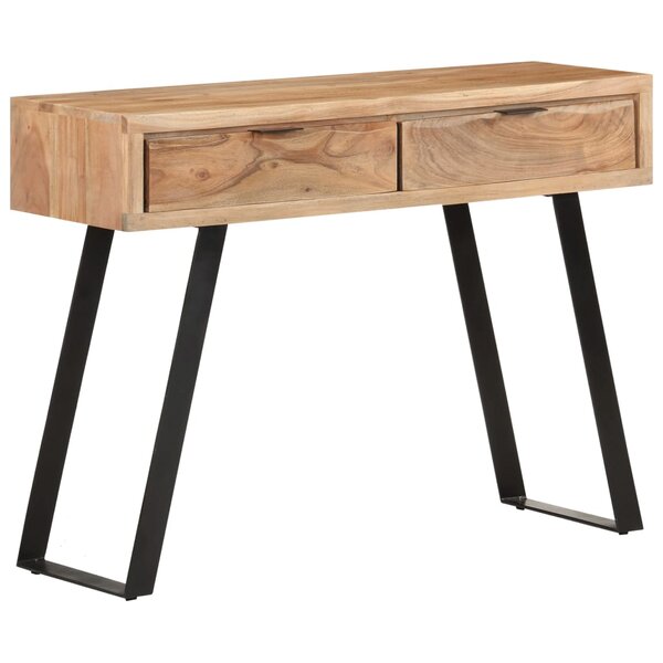 vidaXL Table console 100x35x76 cm Bois d'acacia avec bord naturel