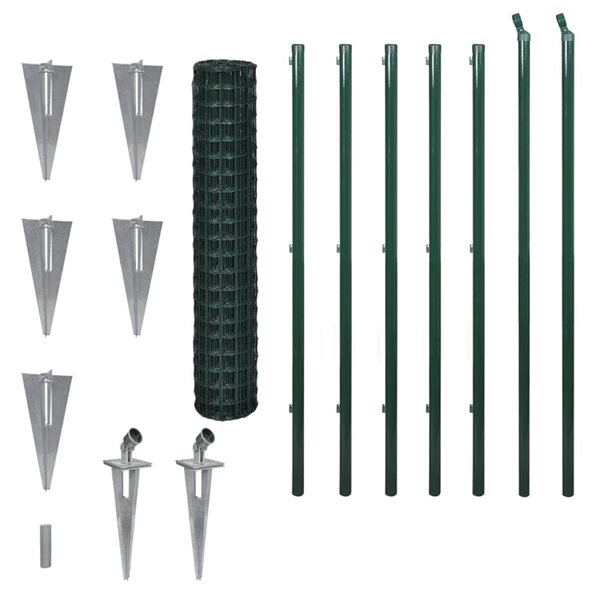 vidaXL Clôture Euro Acier 10 x 1 7 m Vert