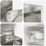 vidaXL Boîte de dépôt de colis avec porte Chrome 44 x 22 x 82 cm Acier