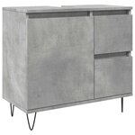 vidaXL Armoire de lavabo de salle de bain gris béton 65x33x60 cm