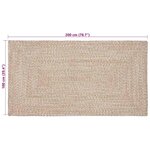vidaXL Tapis de surface Naturel et Blanc 100 x 200 cm Jute