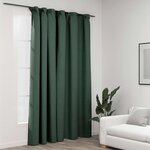 vidaXL Rideau occultant d'aspect de lin avec crochets Vert 290x245 cm