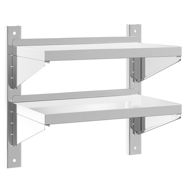 vidaXL Étagère murale à 2 niveaux 50x30x60 cm argenté acier inoxydable