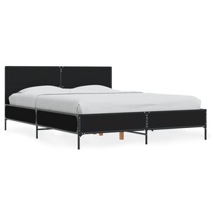 vidaXL Cadre de lit sans matelas noir 140x190 cm