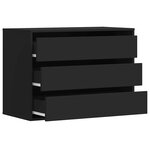 vidaXL Commode d'angle noir 80x41x58 cm bois d'ingénierie