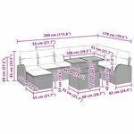 vidaXL Ensemble de canapé de jardin avec coussin 9 Pièces Noir