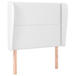 vidaXL Tête de lit avec oreilles Blanc 103x23x118/128 cm Similicuir