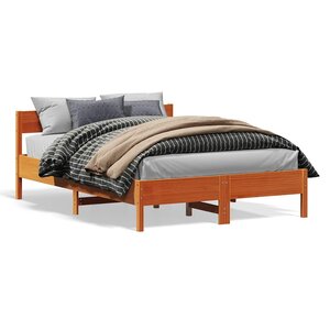 vidaXL Cadre de lit sans matelas cire marron 120x200cm bois pin massif