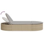 vidaXL Chaise longue double avec coussins beige résine tressée