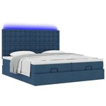 VidaXL Cadre de lit ottoman avec matelas bleu 200x200cm tissu
