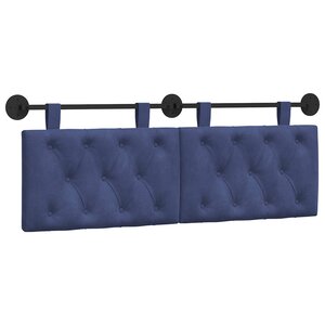 vidaXL Tête de lit suspendue Bleu police Velours