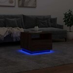 vidaXL Table basse avec lumières LED chêne marron 50x49x40 cm
