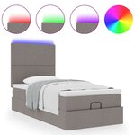 vidaXL Cadre de lit ottoman avec matelas taupe 100x200 cm tissu