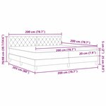 vidaXL Lit à ressorts avec matelas Gris foncé 200 x 200 cm Velours