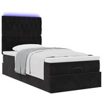 VidaXL Cadre de lit ottoman avec matelas noir 100x200cm velours