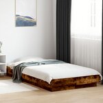vidaXL Cadre de lit avec lumières LED chêne fumé 75x190 cm