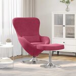 vidaXL Chaise Œuf avec Pouf Rouge bordeaux 63 x 73 x 90 cm Velours